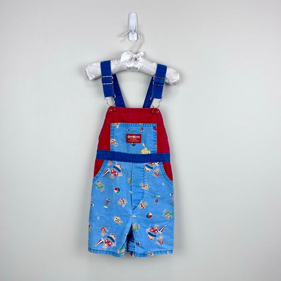 Vintage OshKosh B'gosh Beach Beach Shortalls 4T USA - Picture 1 of 11